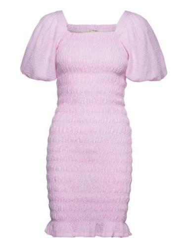 Rikko Stripe Dress Polvipituinen Mekko Pink A-View