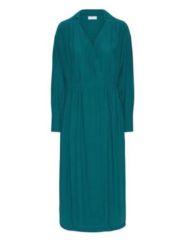 2Nd Chander Tt - Viscose Crepe Polvipituinen Mekko Green 2NDDAY