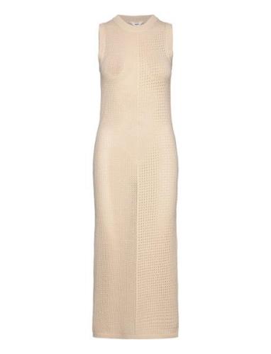 Objpalia S/L Knit Dress 126 Polvipituinen Mekko Beige Object