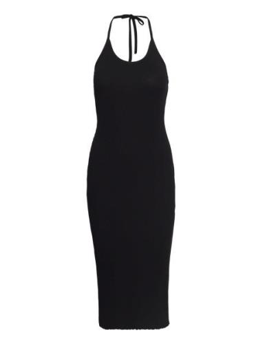 Rib Halter Dress Polvipituinen Mekko Black Filippa K