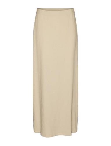 Vmmathilde Mr Straight Maxi Skirt D1 Pitkä Hame Beige Vero Moda