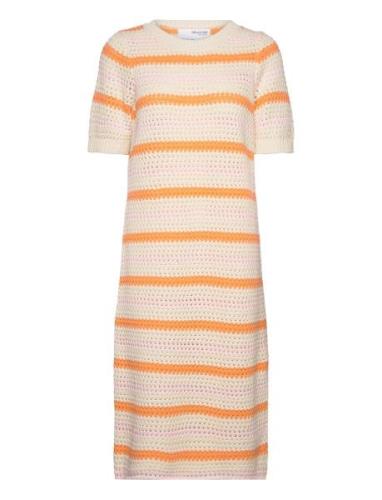 Slfalby Ss Long Knit Dress Polvipituinen Mekko Multi/patterned Selecte...