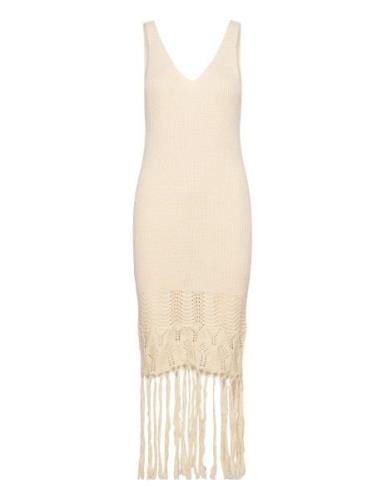 Yasace Sl Knit Dress - Fest Polvipituinen Mekko Beige YAS