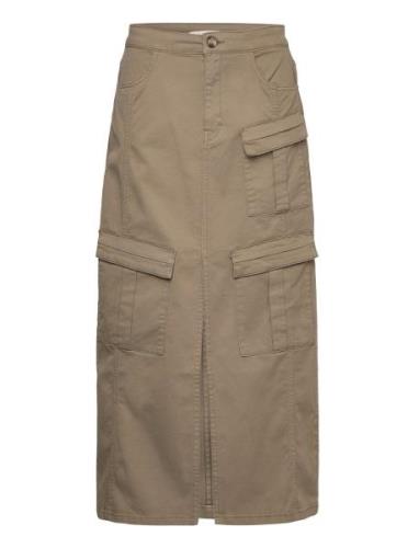 Aubreygz Hw Long Skirt Pitkä Hame Khaki Green Gestuz