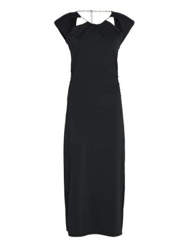 Jiagz Sl Midi Dress Polvipituinen Mekko Black Gestuz