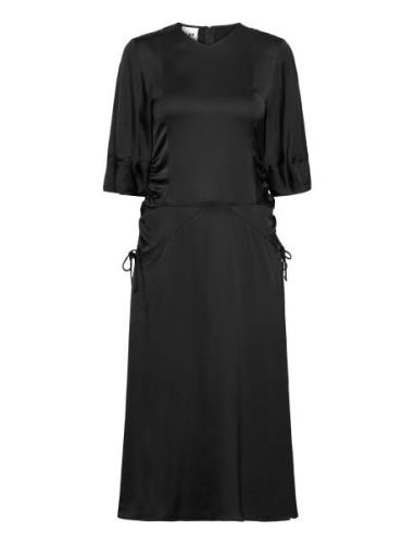 Gia - Fluid Viscose Polvipituinen Mekko Black Day Birger Et Mikkelsen