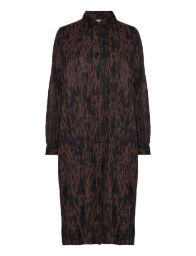 Karavia Shirt Dress Polvipituinen Mekko Brown Kaffe