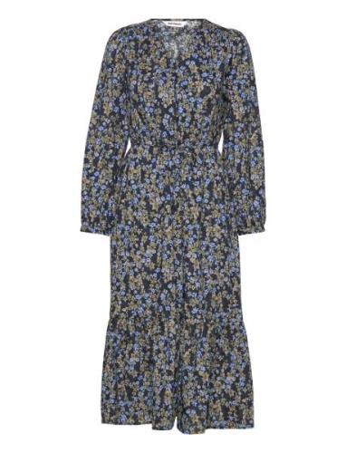 Srrillo Midi Dress Polvipituinen Mekko Blue Soft Rebels