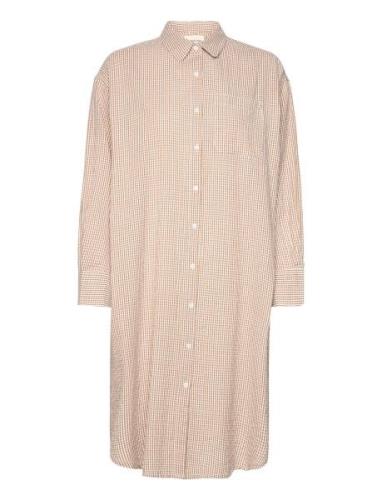 Haven Shirtdress Gingham Polvipituinen Mekko Beige Moshi Moshi Mind