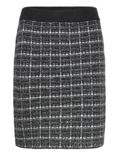 Viaudrey Check Knit Skirt /Ka Lyhyt Hame Black Vila