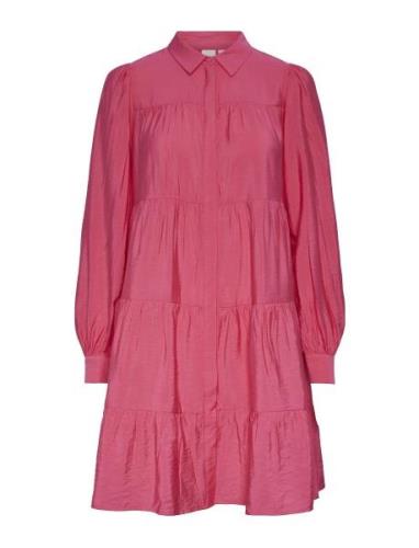 Yaspala Ls Shirt Dress S. Noos Lyhyt Mekko Pink YAS