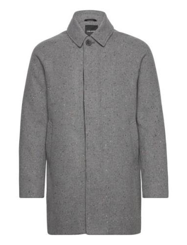 Flecked Wool Mac Villakangastakki Pitkä Takki Grey Lyle & Scott