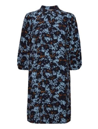 Mschmarcia Morocco 3/4 Shirt Dress Aop Polvipituinen Mekko Blue MSCH C...