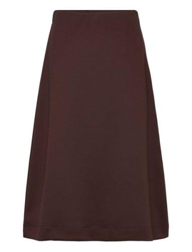 Slfjane Mw Midi Skirt Polvipituinen Hame Brown Selected Femme