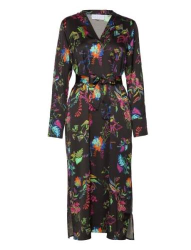 Dress In Glow Print Polvipituinen Mekko Black Coster Copenhagen