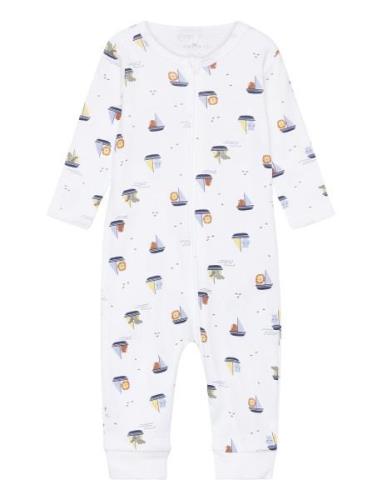 Nbmnightsuit Zip Boats Pyjama Sie Jumpsuit Haalari White Name It