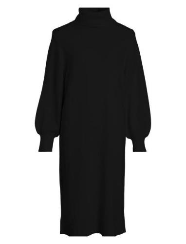 Visara L/S Rollneck Midi Dres/Bf/Ka Polvipituinen Mekko Black Vila