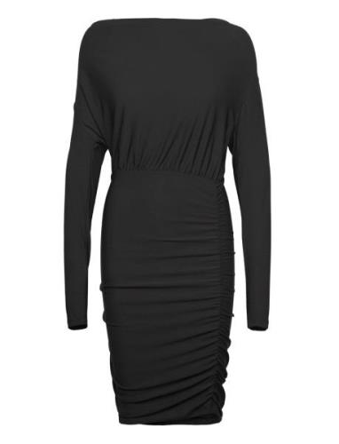 Onlsansa L/S Waterfall Dress Jrs Polvipituinen Mekko Black ONLY