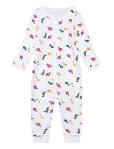 Nbmnightsuit Zip Bright White Dino Noos Pyjama Sie Jumpsuit Haalari Wh...