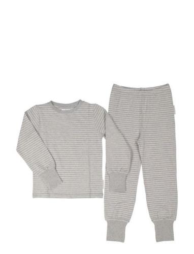 Two Pcs Pyjamas Classic Pyjamasetti Pyjama Grey Geggamoja