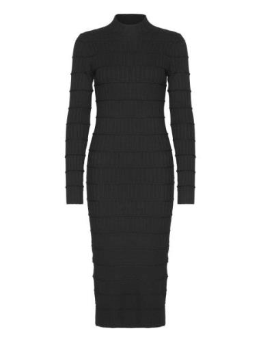 Vmlucky Ls Highneck Calf Dress Ga Boo Polvipituinen Mekko Black Vero M...