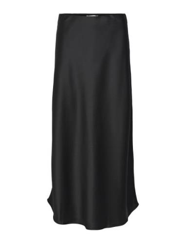 Objsateen Mw Ancle Skirt Div Pitkä Hame Black Object