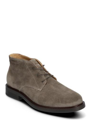 St Fairkon Mid Boot Nyörisaappaat Grey GANT