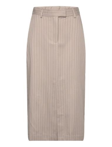 Vimarlo Hw Midi Skirt #7 Polvipituinen Hame Beige Vila