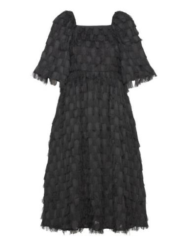 Yasdio 2/4 Midi Dress Polvipituinen Mekko Black YAS