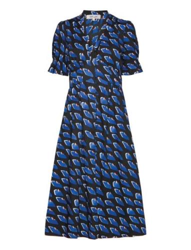 Dvf Erica Dress Polvipituinen Mekko Blue Diane Von Furstenberg