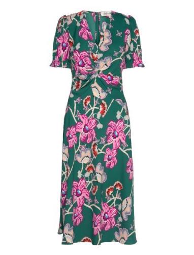 Dvf Anaba S/S Dress Polvipituinen Mekko Green Diane Von Furstenberg