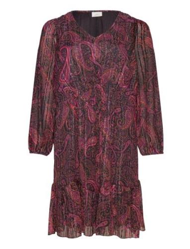 Carclarie Life L/S V-Neck Dress Aop Polvipituinen Mekko Pink ONLY Carm...