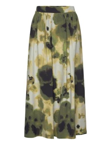 Mschdaniella Diena Skirt Aop Polvipituinen Hame Khaki Green MSCH Copen...