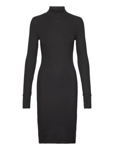 Slim Rib Dress Mock L\S Wmn Polvipituinen Mekko Black G-Star RAW