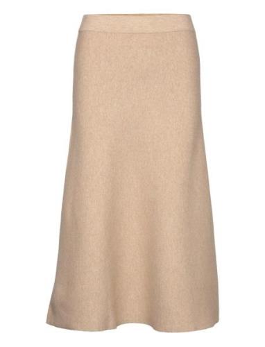 Skirt Knitted A-Shaped Polvipituinen Hame Beige Tom Tailor