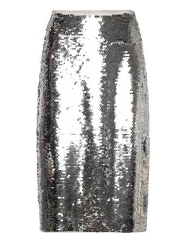 Viktoria Skirt 15036 Polvipituinen Hame Silver Samsøe Samsøe