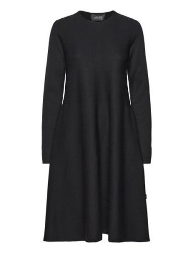 Cecilie Long Merino Dress Polvipituinen Mekko Black Ella&il