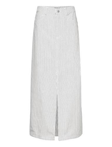 Onlmerle Hw Lon Slit Stripe Skirt Cc Pnt Pitkä Hame White ONLY