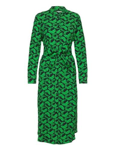 Chakra Zinni Dress Aop Polvipituinen Mekko Green Mads Nørgaard