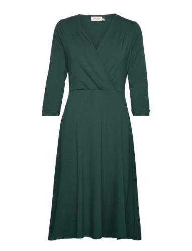 Kate Dress Darkgreen Polvipituinen Mekko Green Jumperfabriken