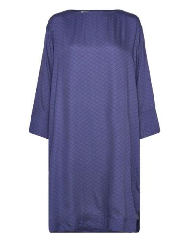 Beyond Dress Silky Polvipituinen Mekko Blue Moshi Moshi Mind