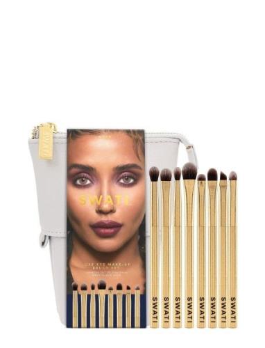 Deluxe Eye Brush Set - 8 Pcs Meikkisiveltimet Meikki Nude SWATI Cosmet...