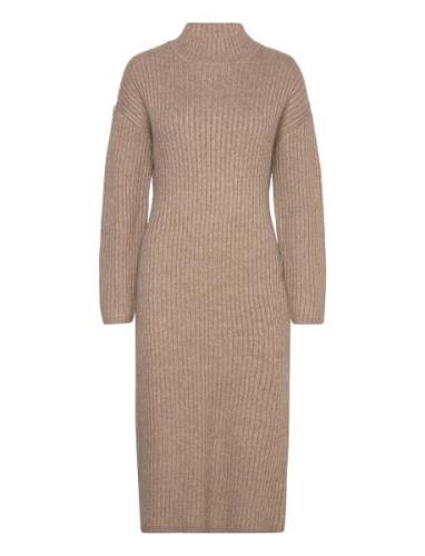 Knitted Turtleneck Dress Polvipituinen Mekko Brown Gina Tricot