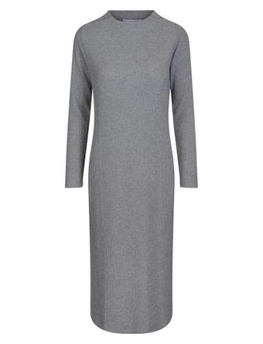 Daniela Rib Dress Polvipituinen Mekko Grey Once Untold