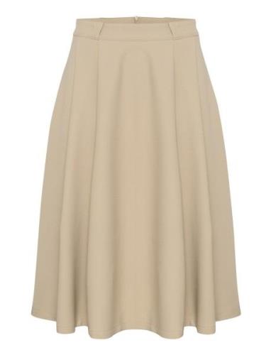 Meganmw Skirt Polvipituinen Hame Beige My Essential Wardrobe