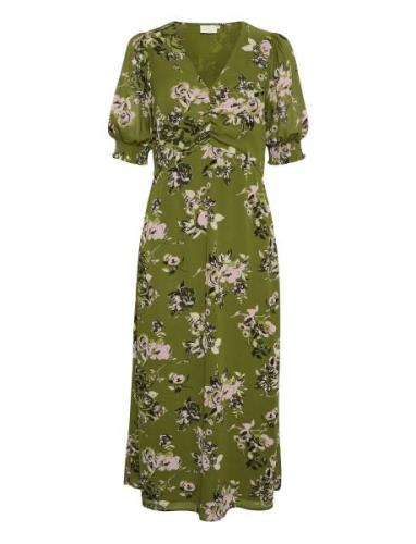 Kavita Dress Polvipituinen Mekko Khaki Green Kaffe