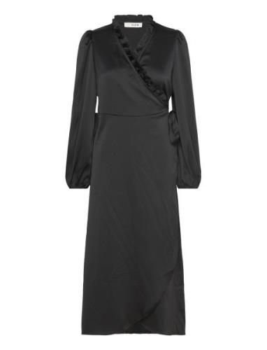 Peony Long Sleeve Dress Polvipituinen Mekko Black A-View