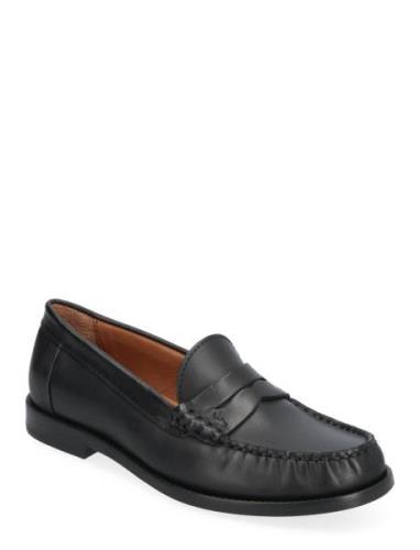 Calfskin Penny Loafer Loaferit Matalat Kengät Black Polo Ralph Lauren