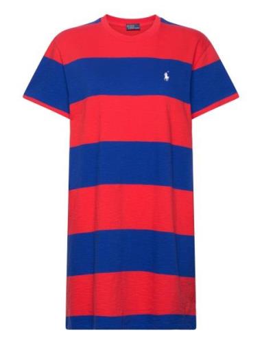 Striped Jersey Tee Dress Lyhyt Mekko Red Polo Ralph Lauren