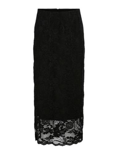 Vilorna Lace Midi Skirt Polvipituinen Hame Black Vila